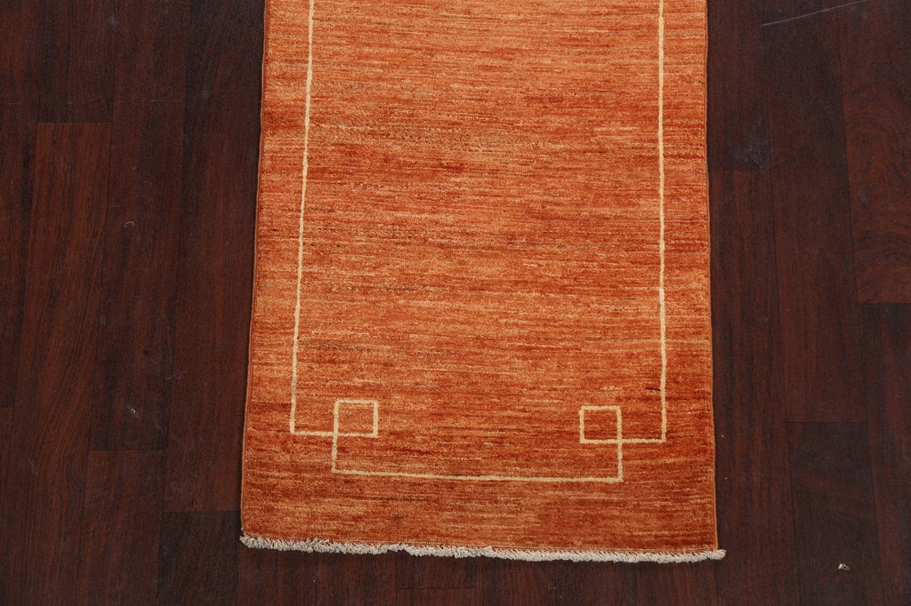 Bordered Gabbeh Kashkoli Oriental Runner Rug 3x9