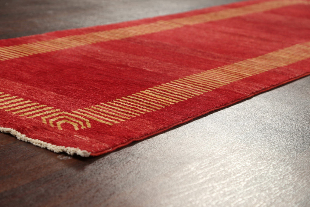 Gabbeh Kashkoli Oriental Runner Rug 3x8