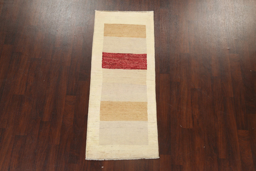 Striped Gabbeh Kashkoli Oriental Runner Rug 3x7