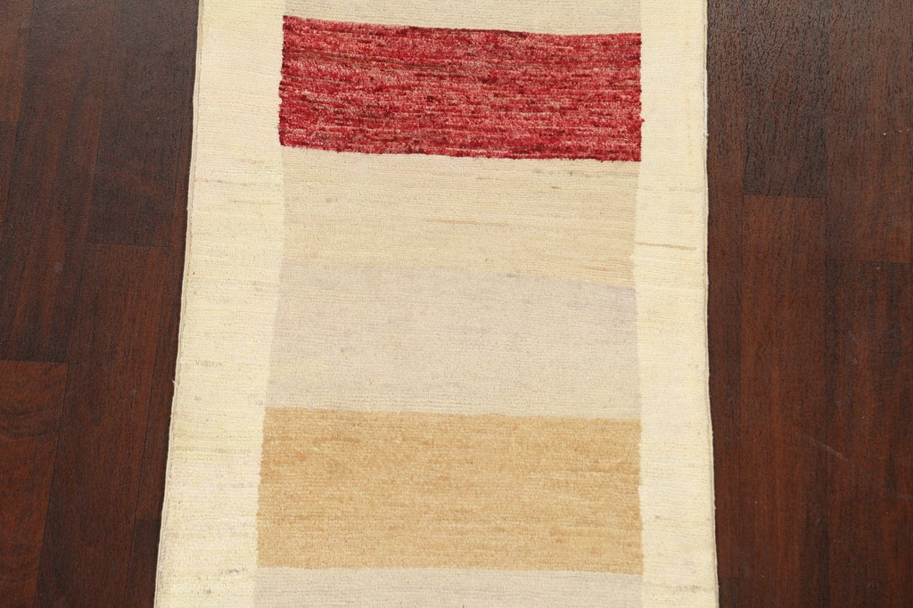 Striped Gabbeh Kashkoli Oriental Runner Rug 3x7