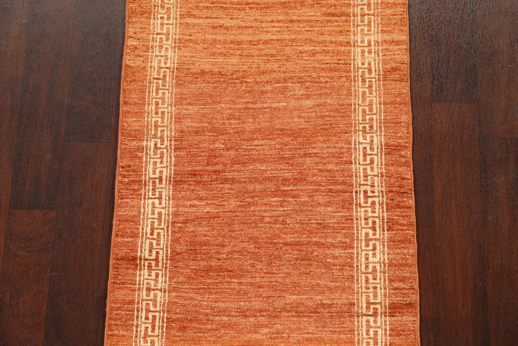 Bordered Gabbeh Kashkoli Oriental Runner Rug 3x9