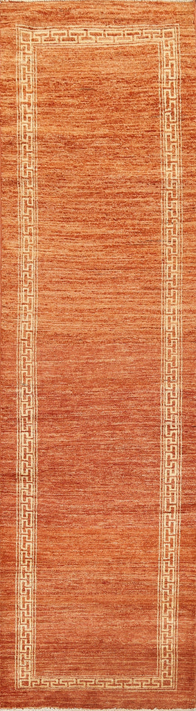 Bordered Gabbeh Kashkoli Oriental Runner Rug 3x9