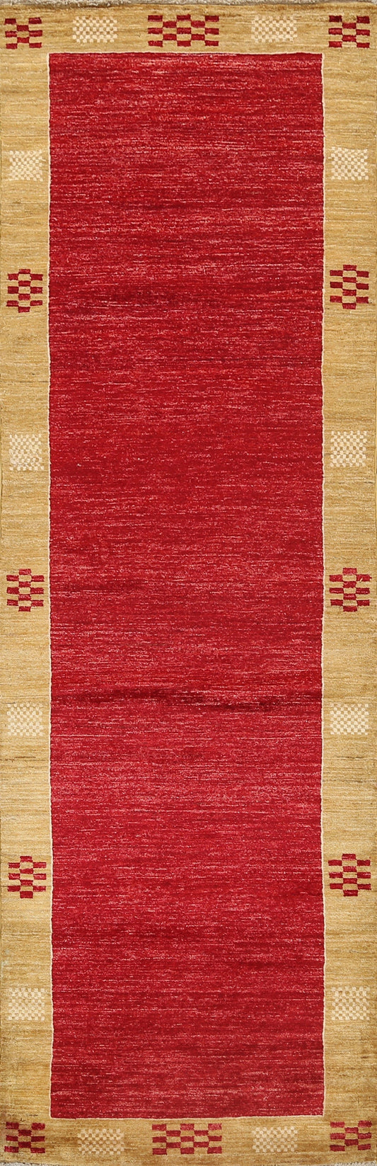 Contemporary Gabbeh Kashkoli Oriental Runner Rug 3x9