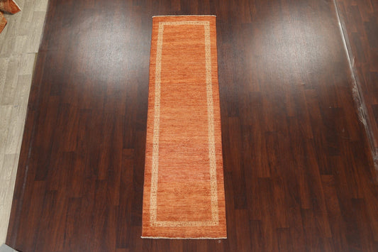 Bordered Gabbeh Kashkoli Oriental Runner Rug 3x9