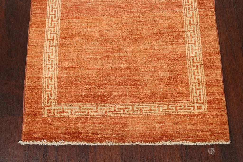 Bordered Gabbeh Kashkoli Oriental Runner Rug 3x9