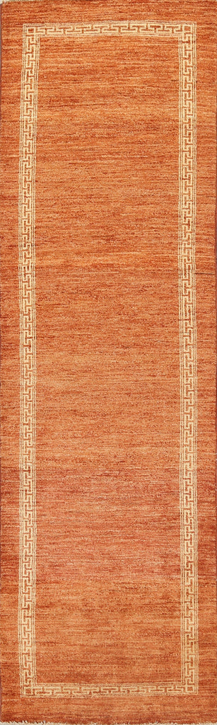 Bordered Gabbeh Kashkoli Oriental Runner Rug 3x9