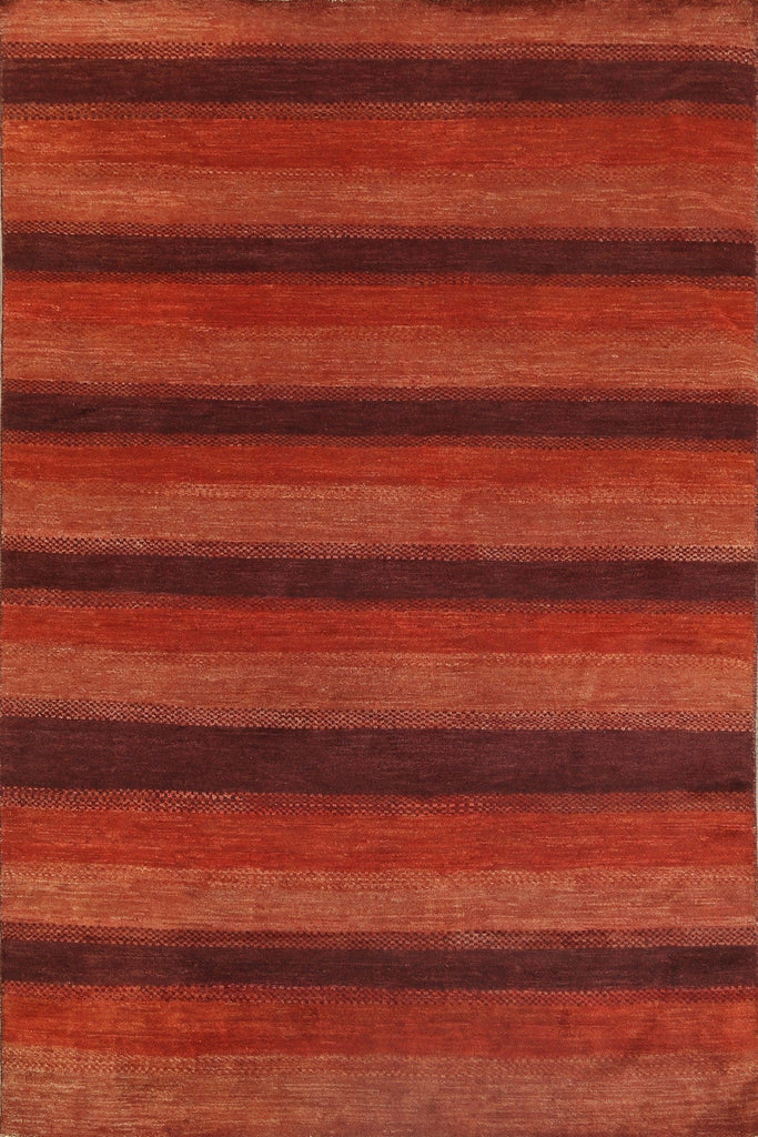 Modern Gabbeh Kashkoli Oriental Area Rug 6x8