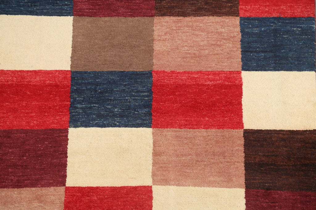 Checkered Gabbeh Kashkoli Oriental Area Rug 5x7