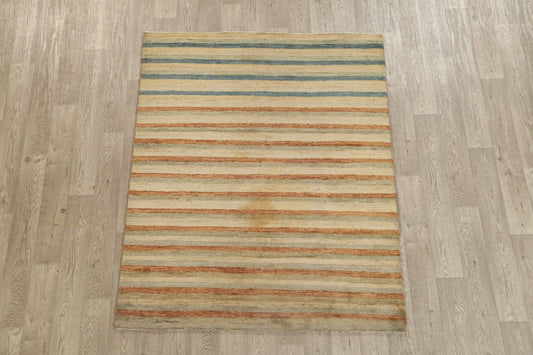 Stripe Modern Gabbeh Kashkoli Oriental Area Rug 5x6