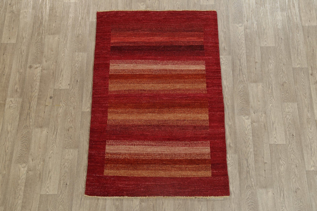 Contemporary Gabbeh Kashkoli Oriental Area Rug 4x6