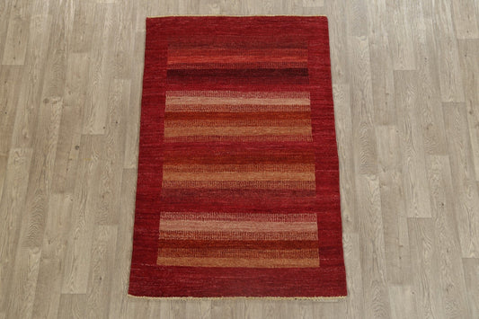 Contemporary Gabbeh Kashkoli Oriental Area Rug 4x6