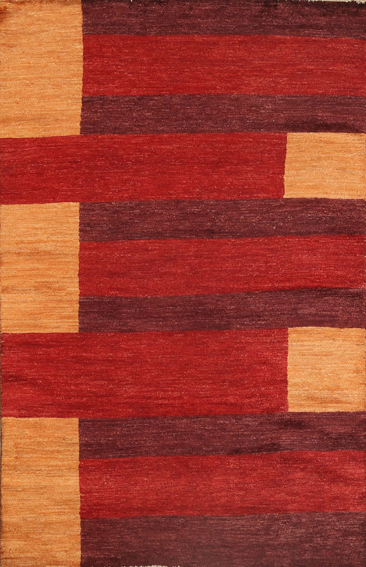 Contemporary Gabbeh Kashkoli Oriental Area Rug 4x7