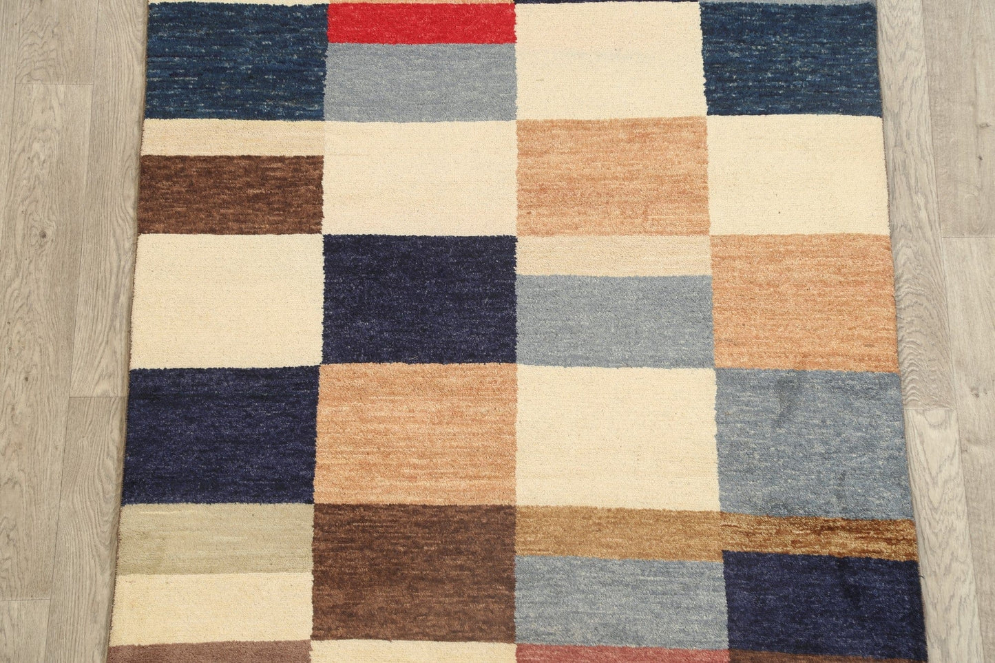 Checkered Modern Gabbeh Kashkoli Oriental Area Rug 5x7