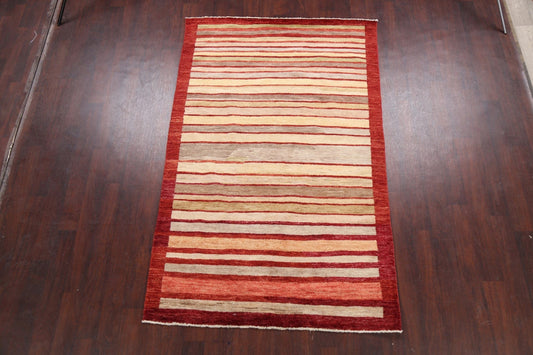 Stripe Gabbeh Kashkoli Oriental Area Rug 5x8