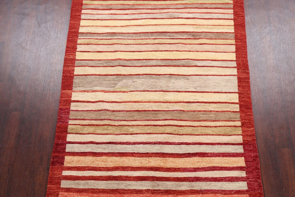 Stripe Gabbeh Kashkoli Oriental Area Rug 5x8