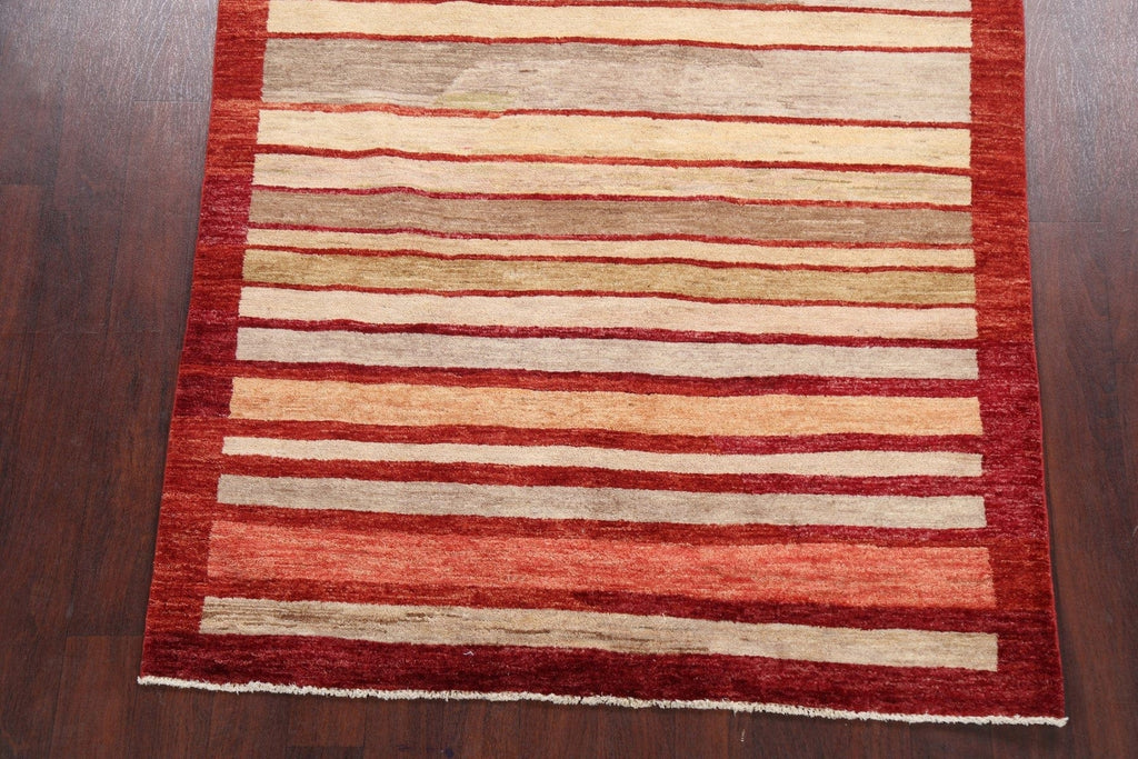 Stripe Gabbeh Kashkoli Oriental Area Rug 5x8