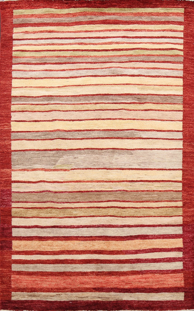 Stripe Gabbeh Kashkoli Oriental Area Rug 5x8