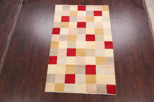 Checkered Gabbeh Kashkoli Oriental Area Rug 5x8