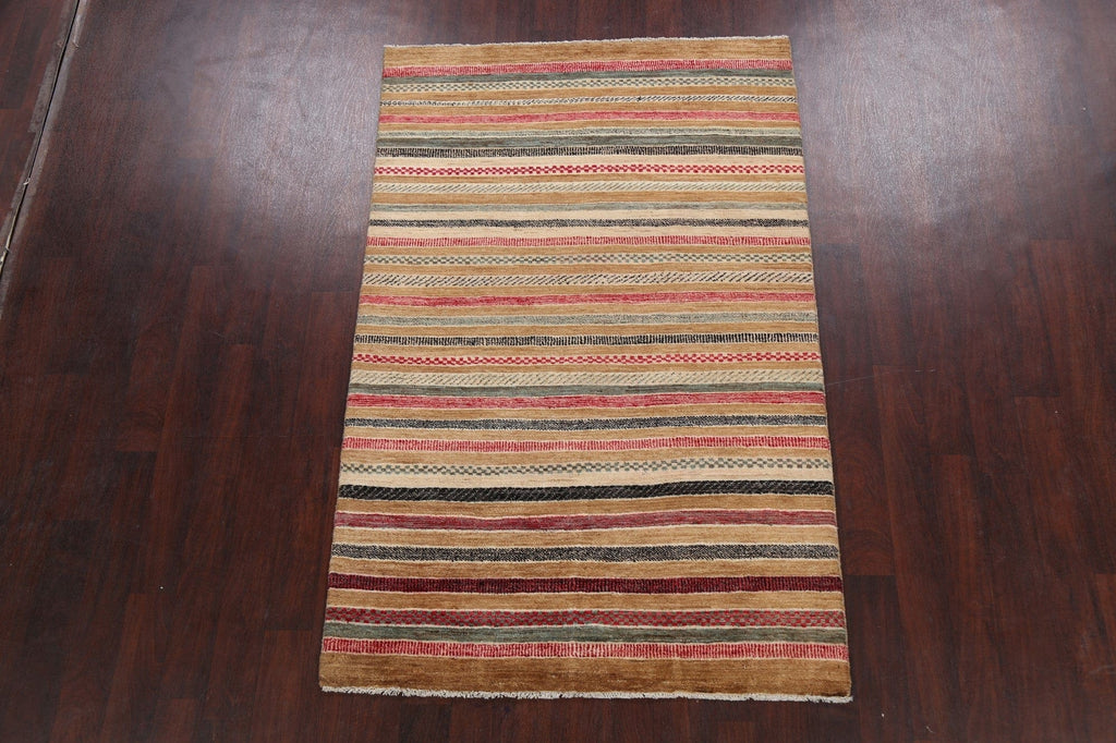 Stripe Gabbeh Kashkoli Oriental Area Rug 4x7