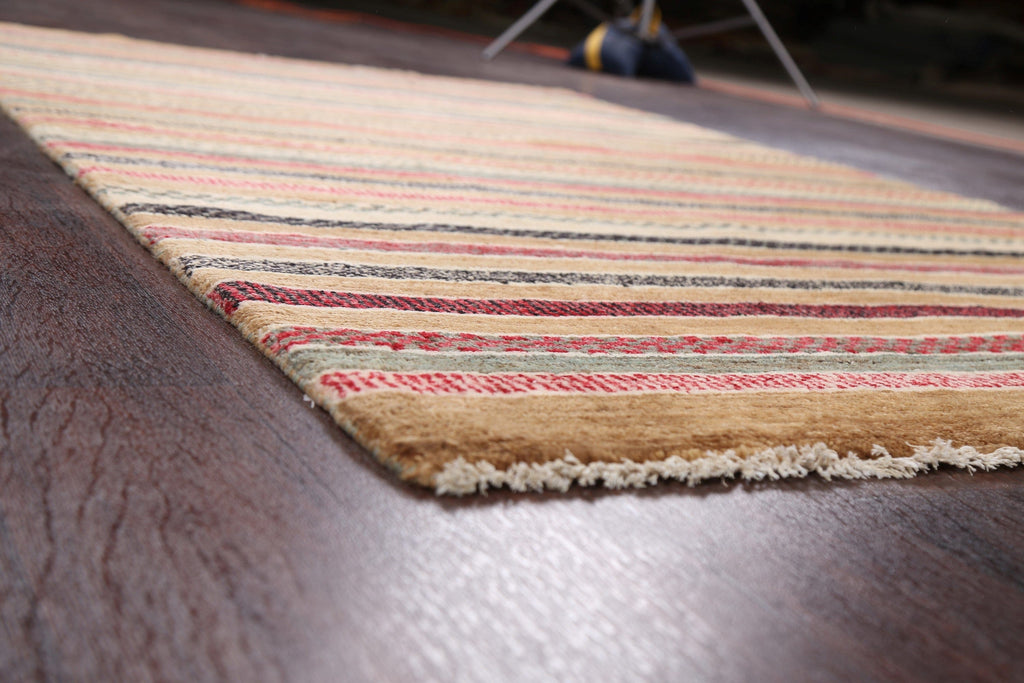 Stripe Gabbeh Kashkoli Oriental Area Rug 4x7