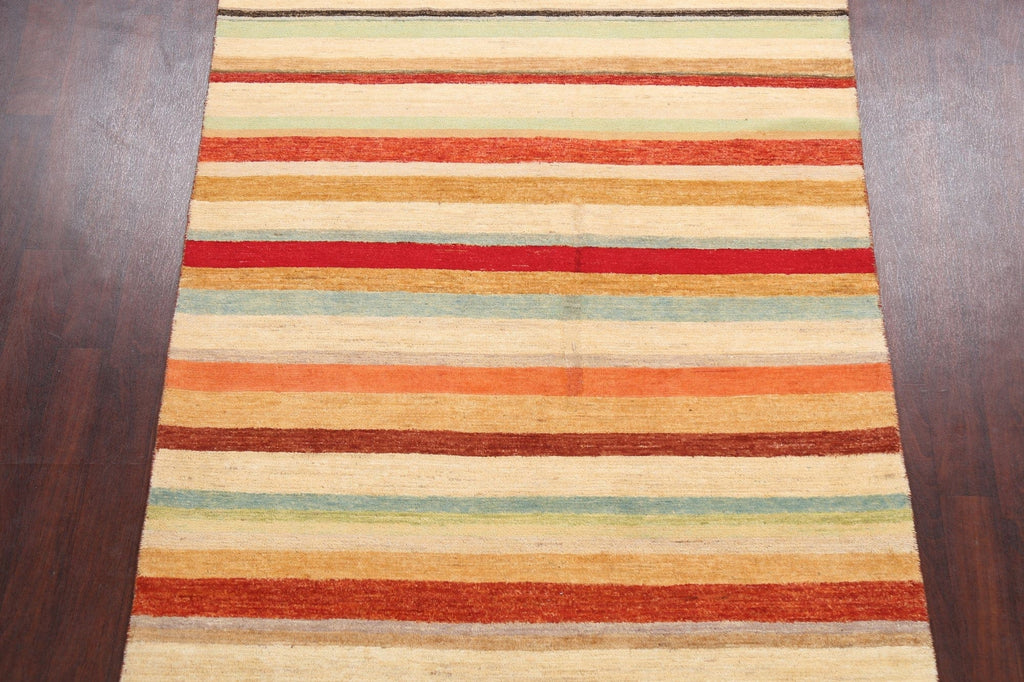 Stripe Gabbeh Kashkoli Oriental Area Rug 6x8