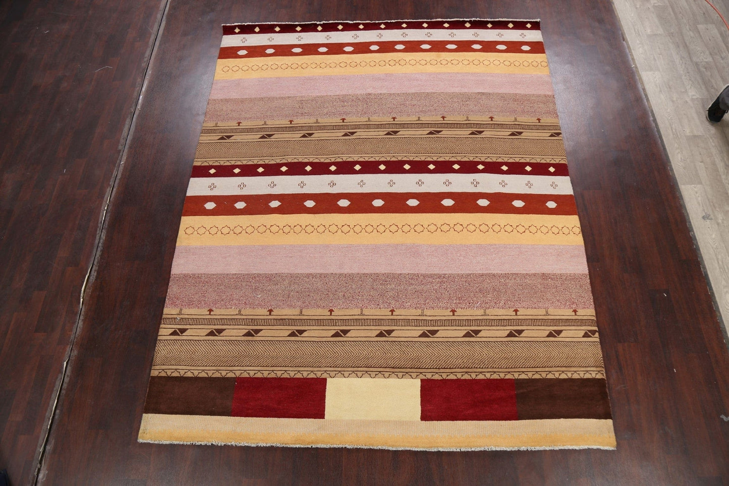 Stripe Gabbeh Kashkoli Oriental Area Rug 8x10