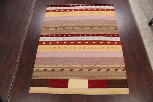 Stripe Gabbeh Kashkoli Oriental Area Rug 8x10