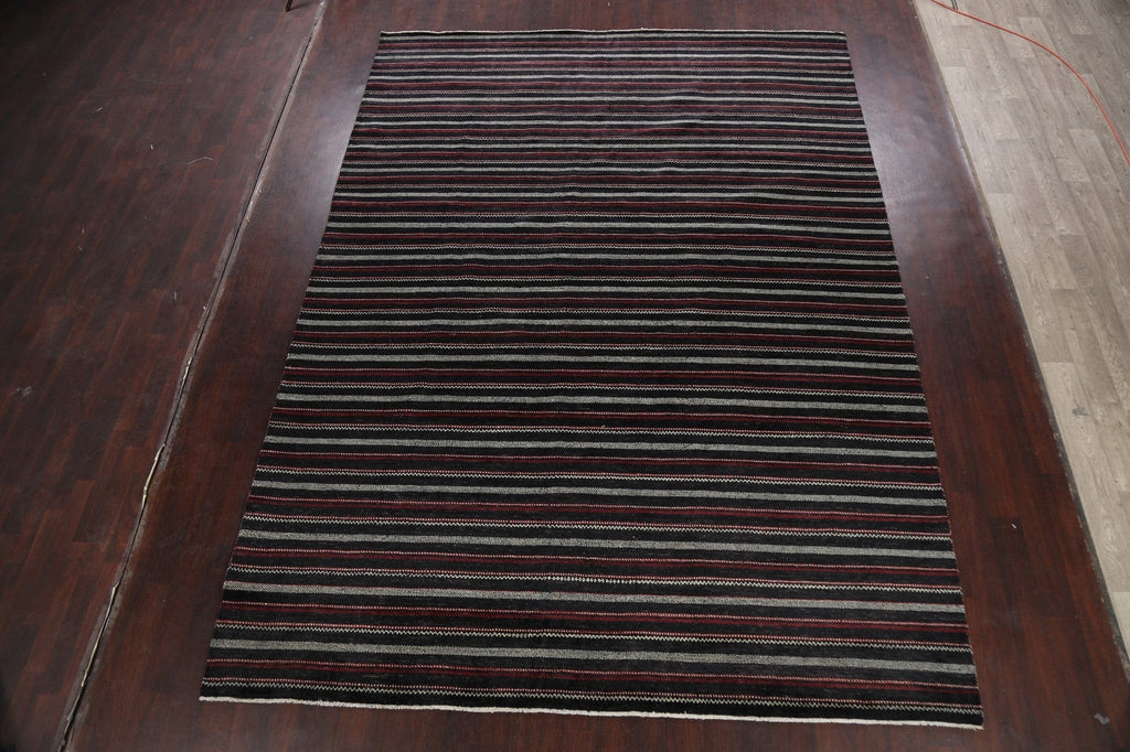 Stripe Gabbeh Kashkoli Oriental Area Rug 9x12