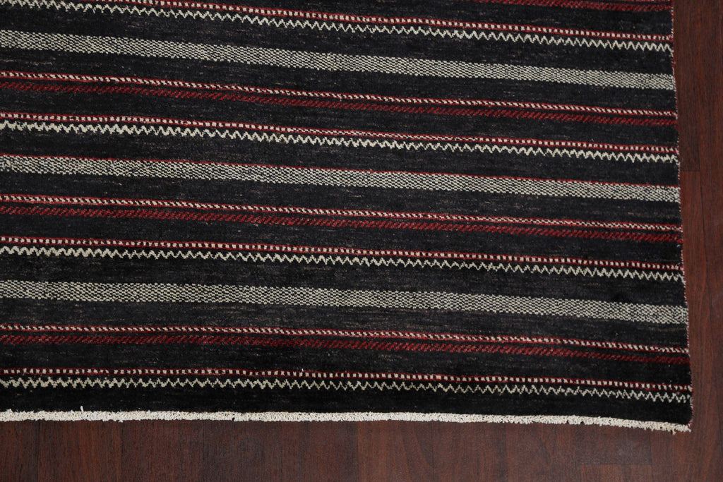 Stripe Gabbeh Kashkoli Oriental Area Rug 9x12