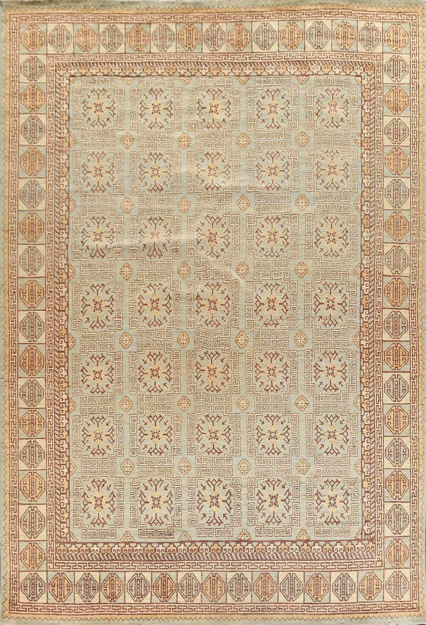 Geometric Khotan Oriental Area Rug 10x13