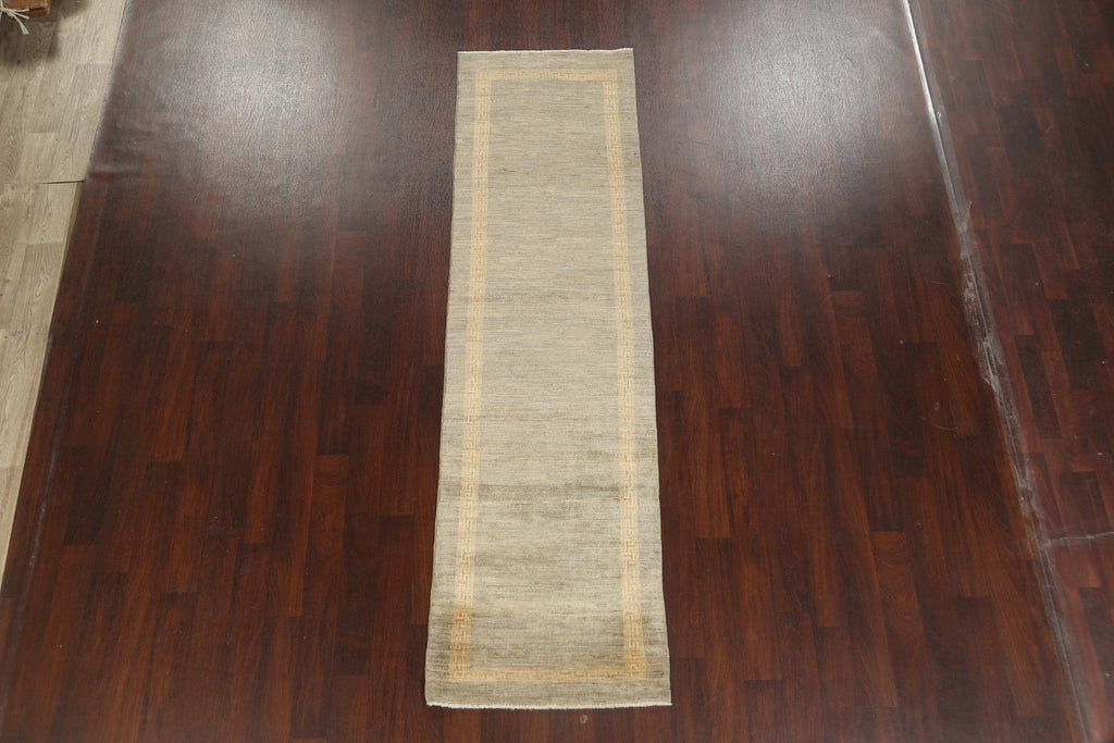 Modern Gabbeh Kashkoli Oriental Runner Rug 3x10