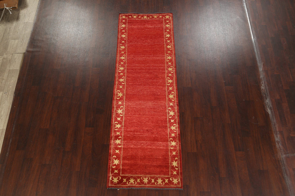 Bordered Gabbeh Kashkoli Oriental Runner Rug 3x10