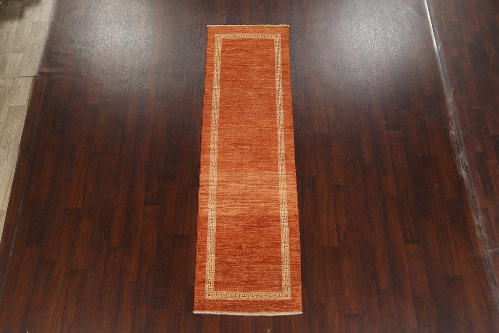 Bordered Gabbeh Kashkoli Oriental Runner Rug 3x9