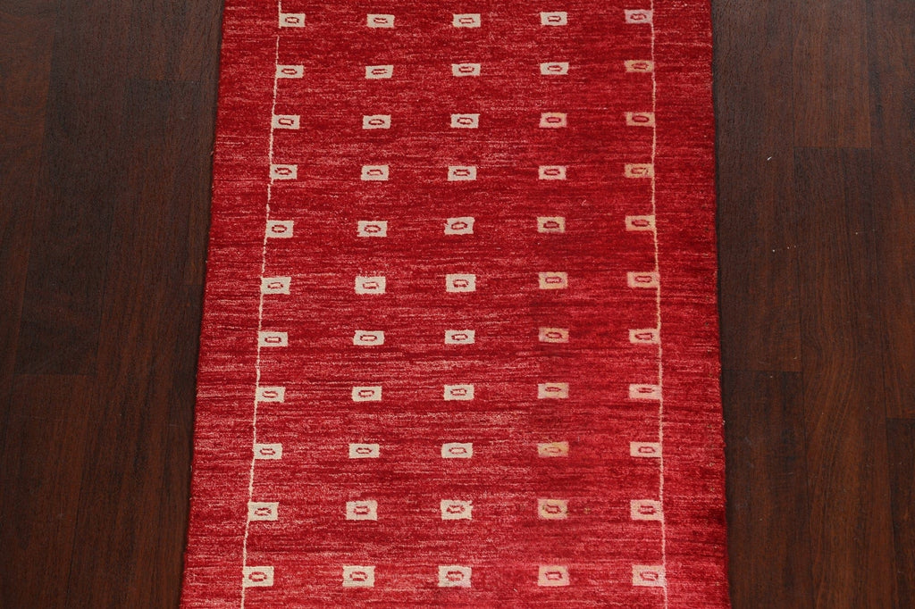 Geometric Gabbeh Kashkoli Oriental Runner Rug 3x10