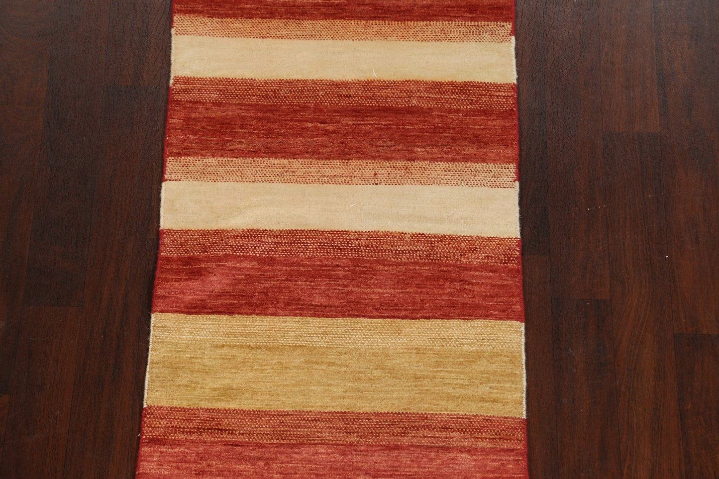 Striped Gabbeh Kashkoli Oriental Runner Rug 3x10