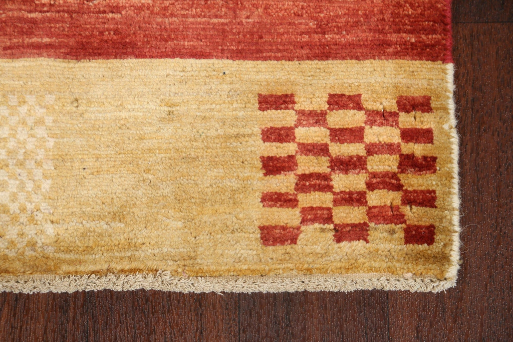 Striped Gabbeh Kashkoli Oriental Runner Rug 3x10