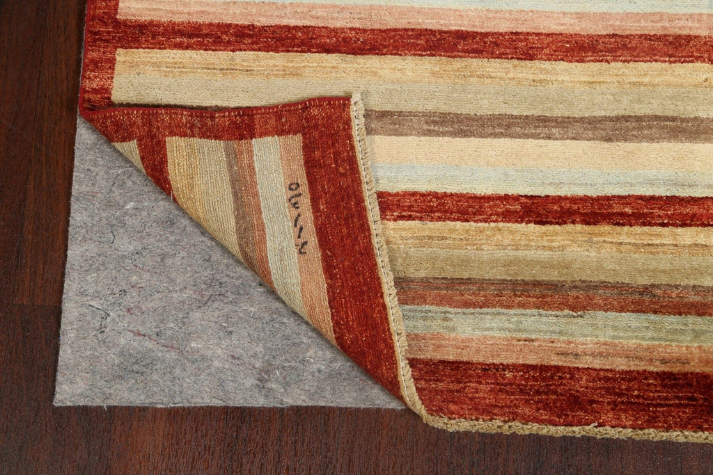 Striped Gabbeh Kashkoli Oriental Runner Rug 3x10