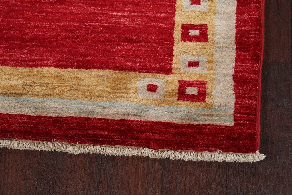 Geometric Gabbeh Kashkoli Oriental Runner Rug 3x10