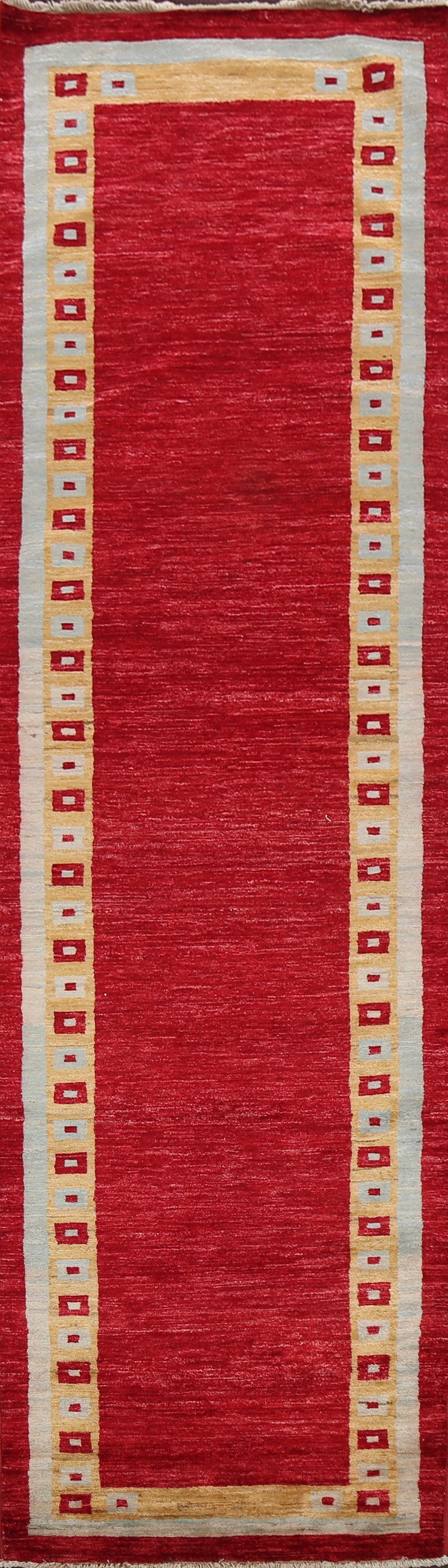 Geometric Gabbeh Kashkoli Oriental Runner Rug 3x10