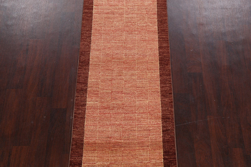 Contemporary Gabbeh Kashkoli Oriental Runner Rug 3x9