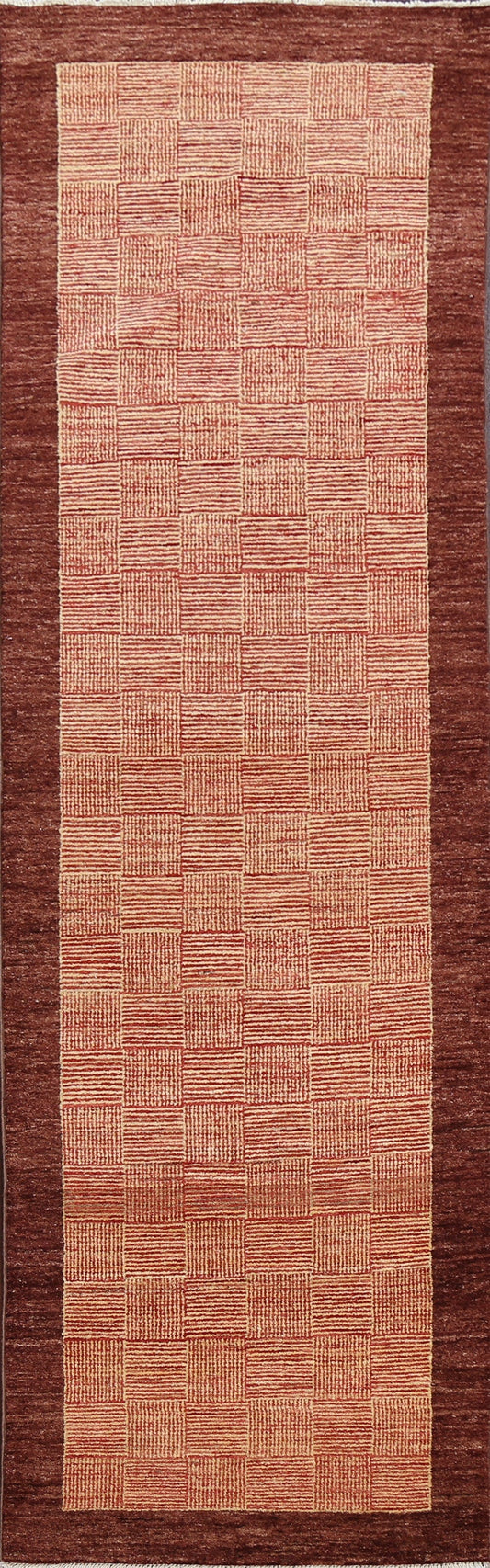 Contemporary Gabbeh Kashkoli Oriental Runner Rug 3x9