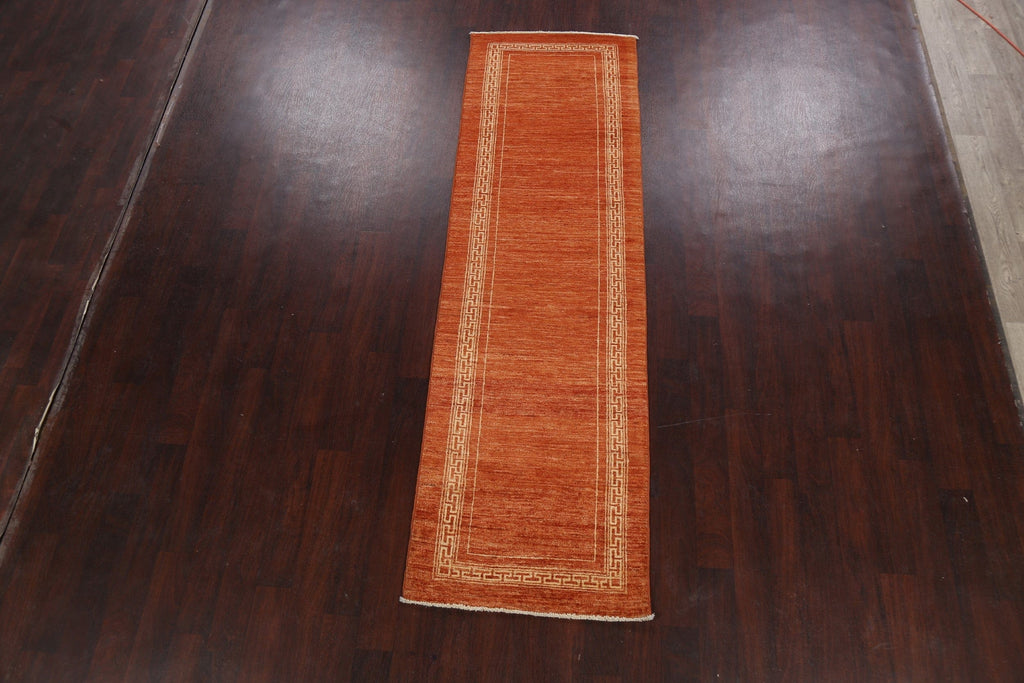 Contemporary Gabbeh Kashkoli Oriental Runner Rug 3x9