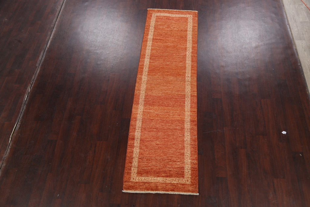 Contemporary Gabbeh Kashkoli Oriental Runner Rug 3x9