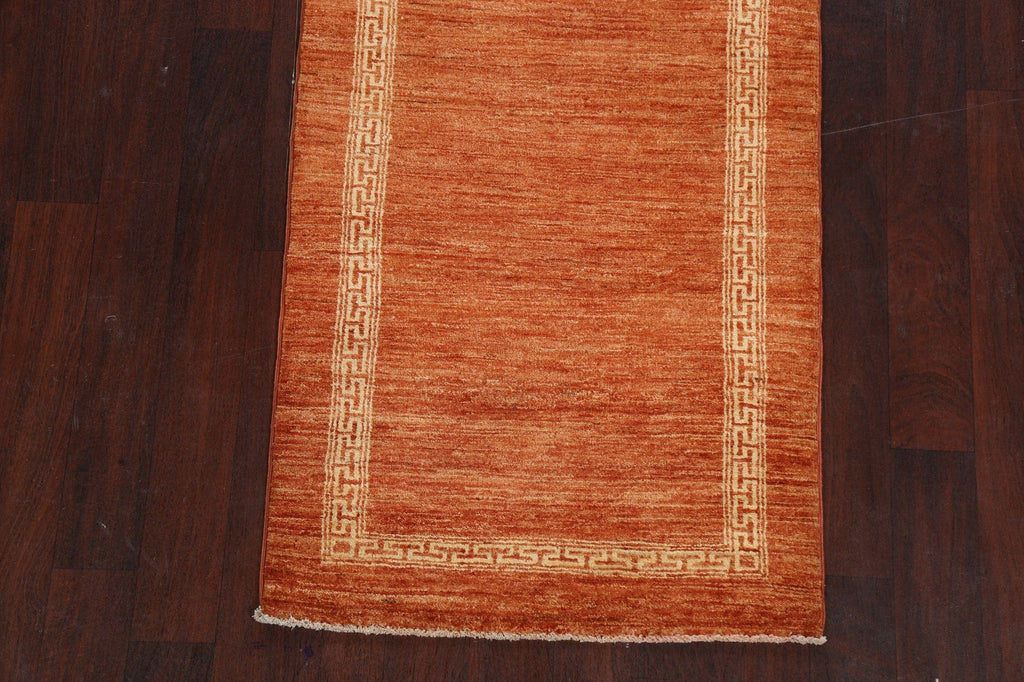 Contemporary Gabbeh Kashkoli Oriental Runner Rug 3x9