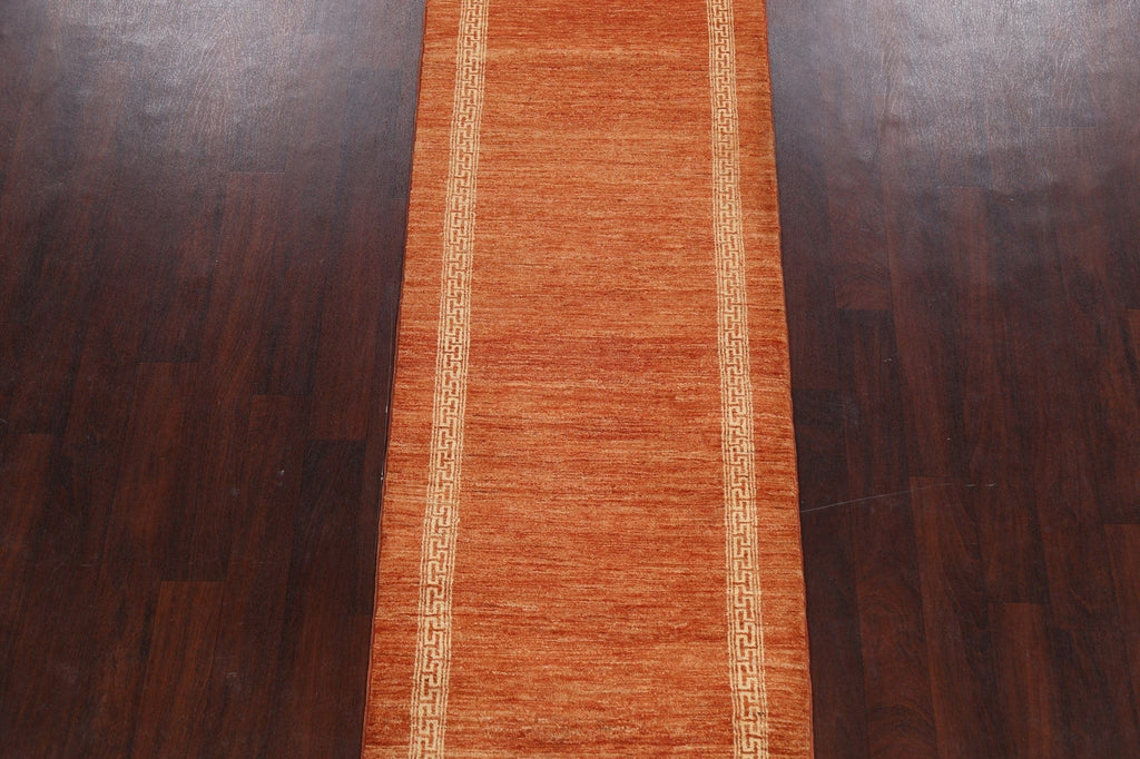 Contemporary Gabbeh Kashkoli Oriental Runner Rug 3x9