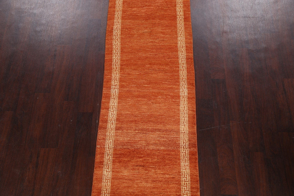 Contemporary Gabbeh Kashkoli Oriental Runner Rug 3x9