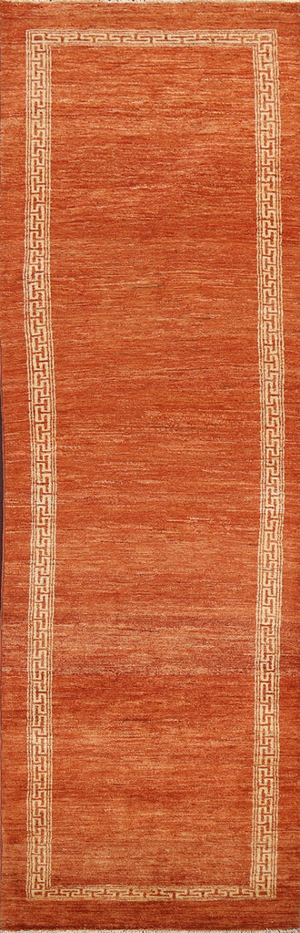 Contemporary Gabbeh Kashkoli Oriental Runner Rug 3x9