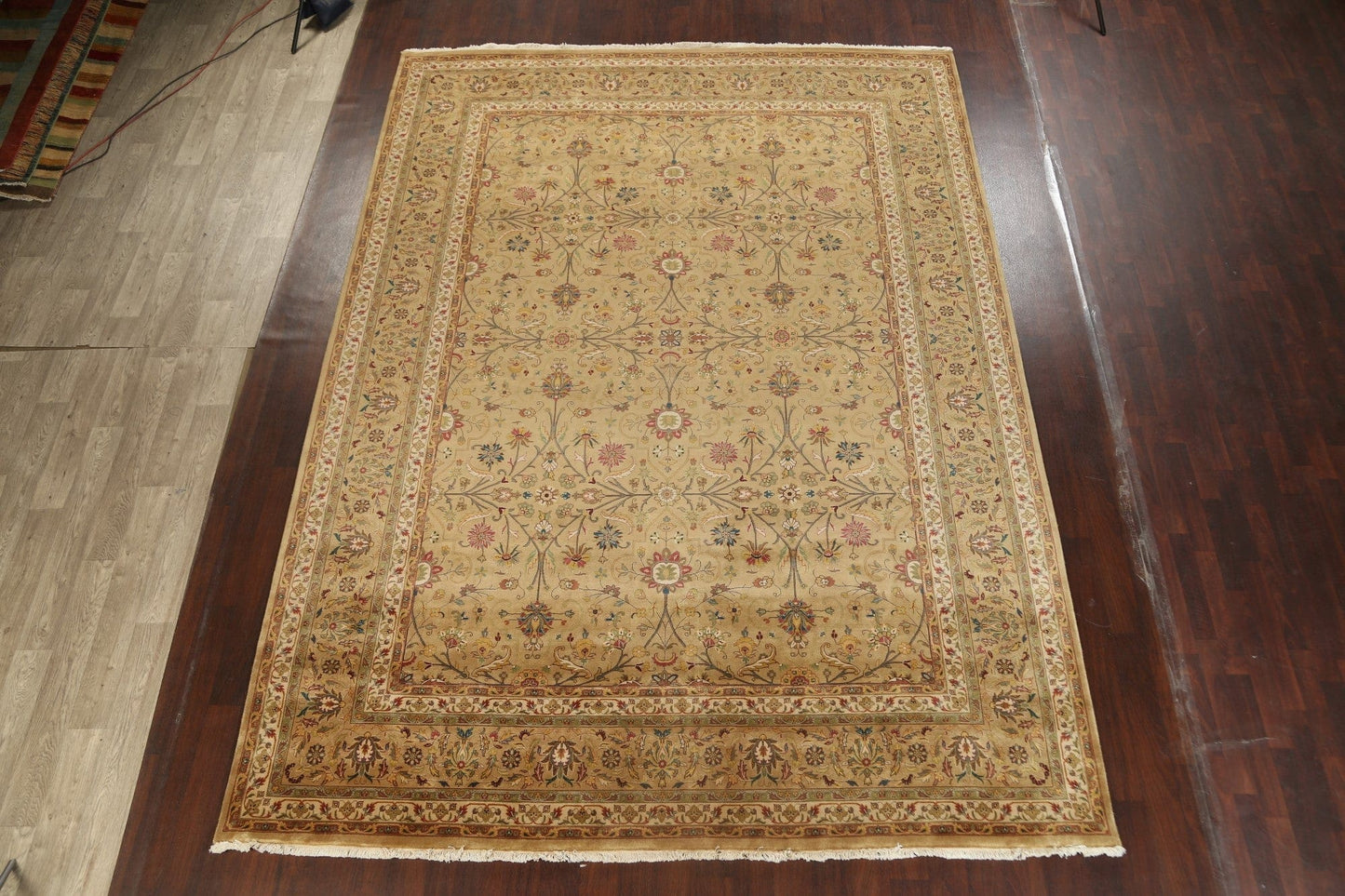 100% Vegetable Dye Floral Kashan Oriental Area Rug 10x14