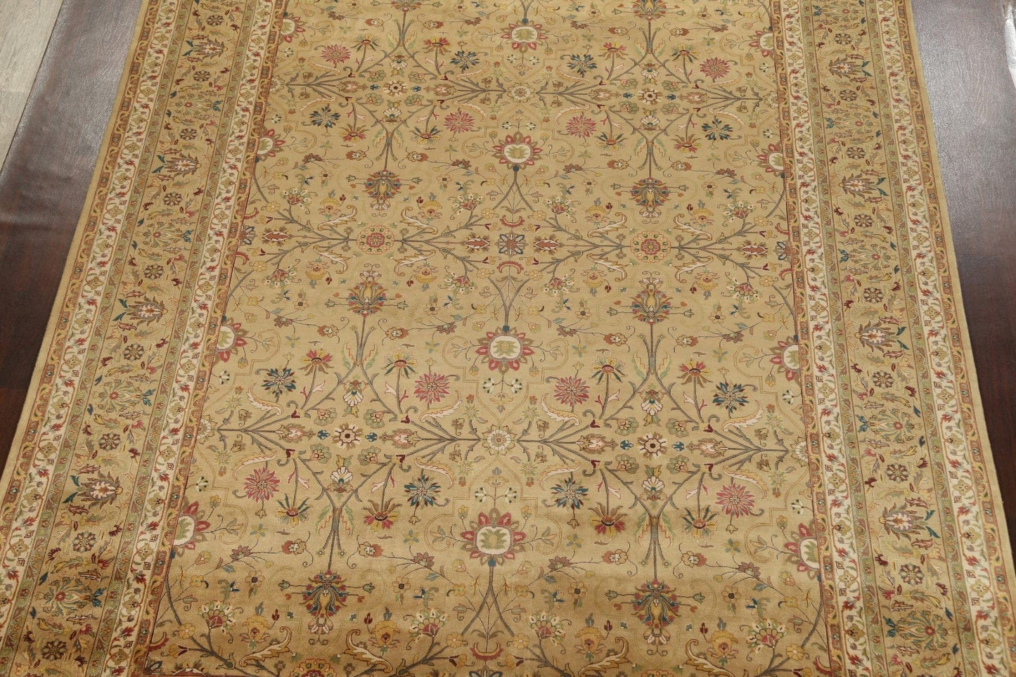 100% Vegetable Dye Floral Kashan Oriental Area Rug 10x14