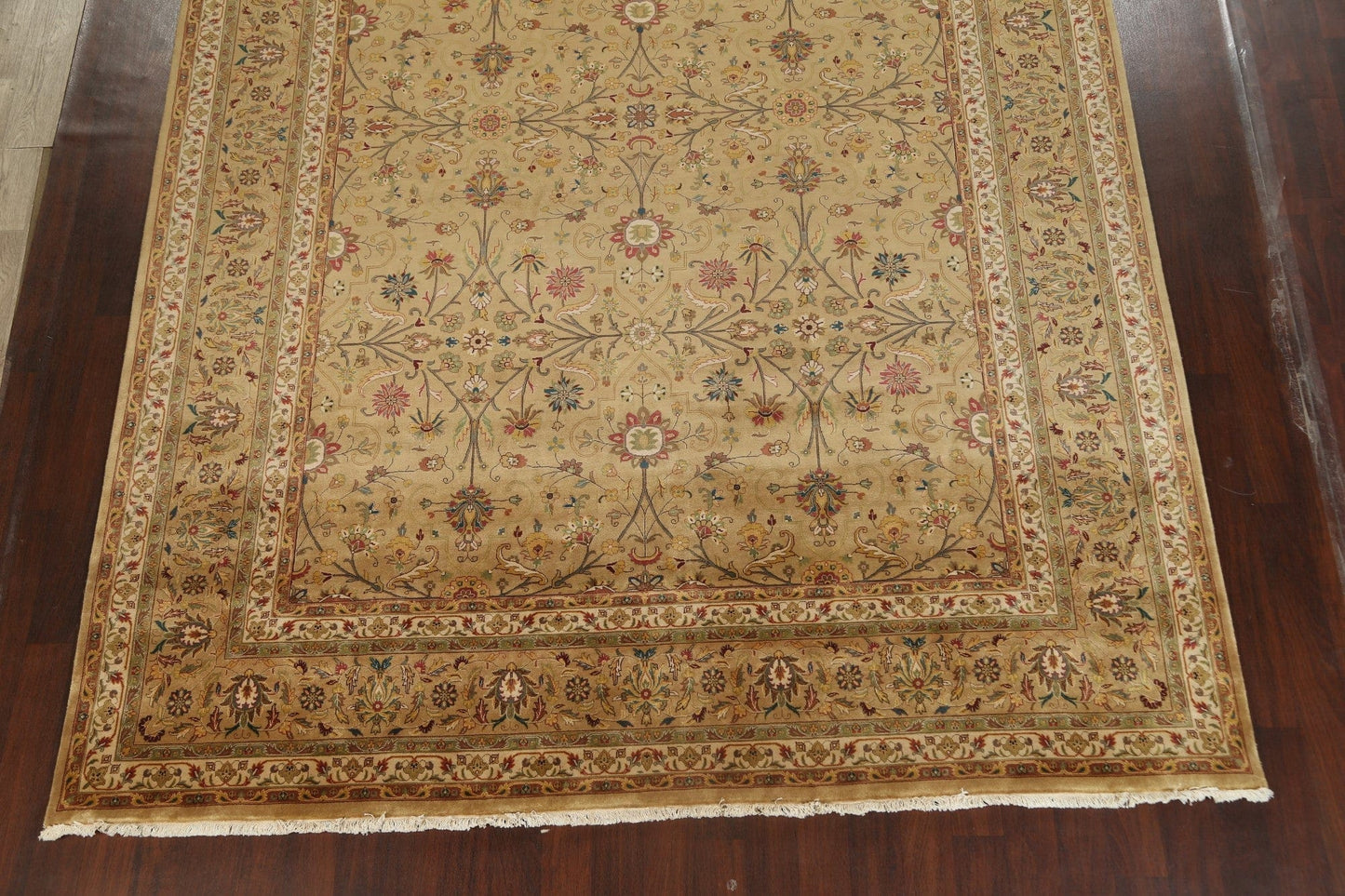 100% Vegetable Dye Floral Kashan Oriental Area Rug 10x14